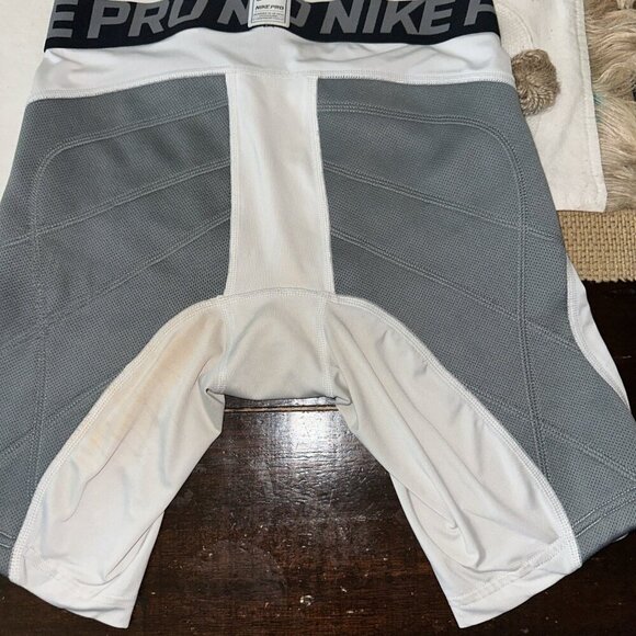 Nike Pro Hyperstrong Sliding Shorts Boys Medium Baseball White Padded MLB Logo - Picture 2 of 7